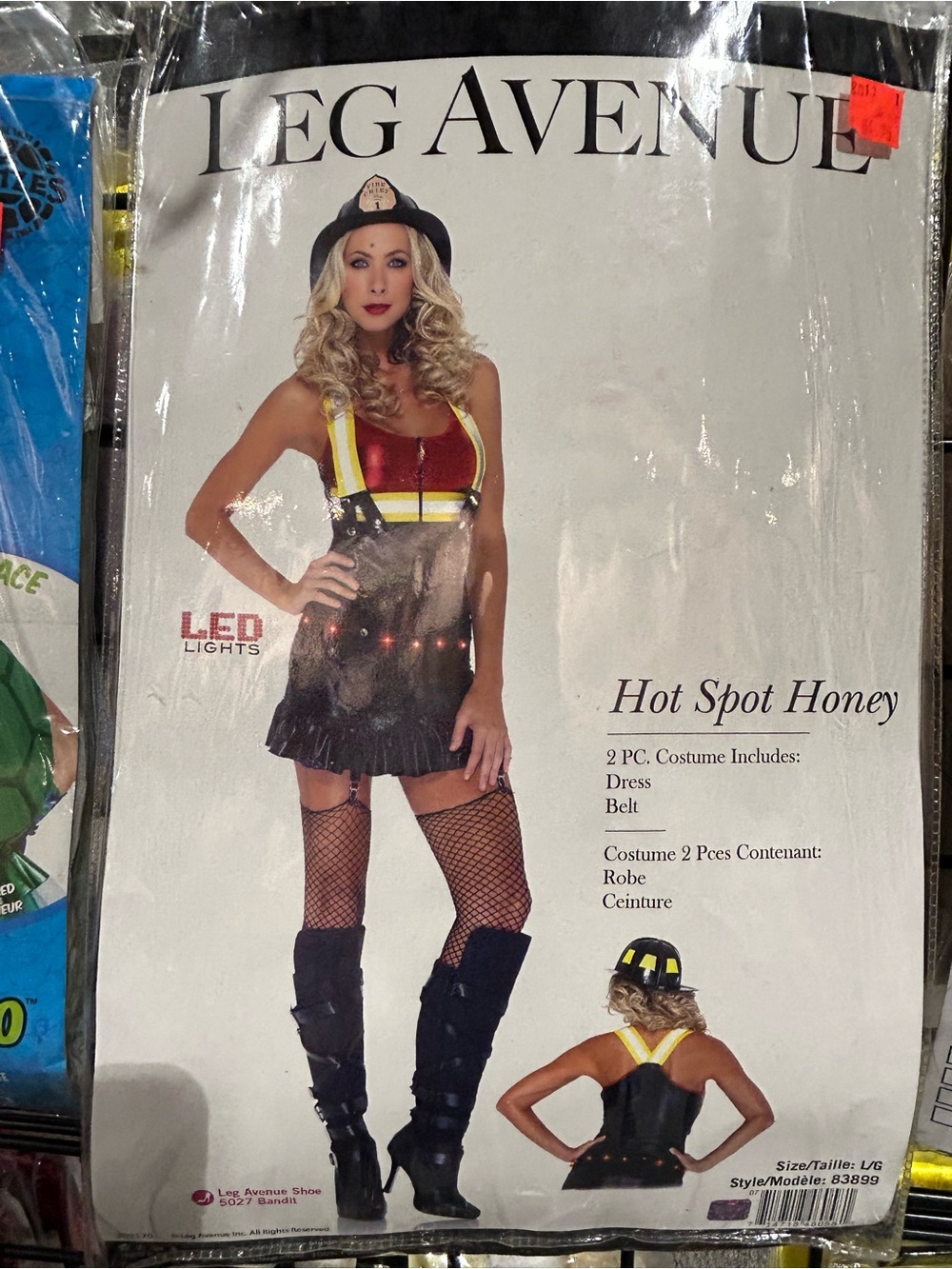 Leg Avenue Black and Yellow LED Firefighter Dress Costume